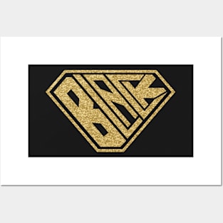 Black SuperEmpowered (Gold Glitter) Posters and Art